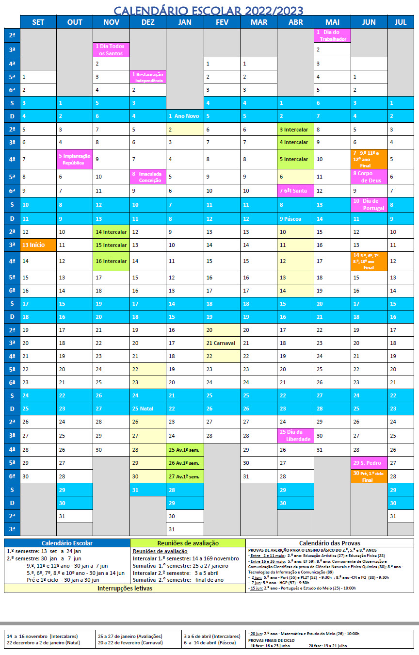 Calendário Final 2022 2023