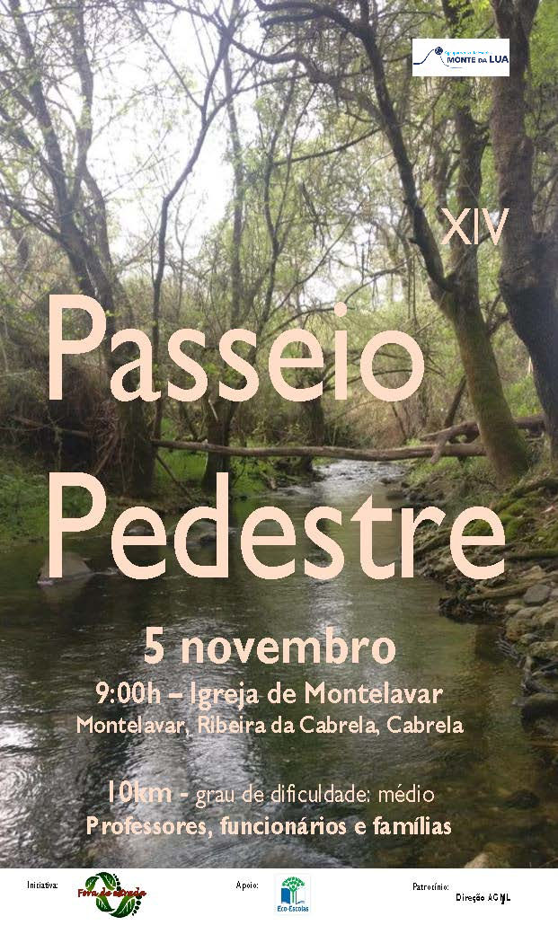 cartaz XIV Passeio Pedestre AGML 5 novembro 22