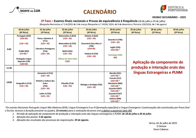 calendario exames nacionais pef secundário 2 fase 2025 VF resize